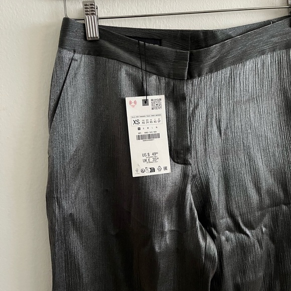 Zara Gray Silky Trousers - Picture 5 of 7